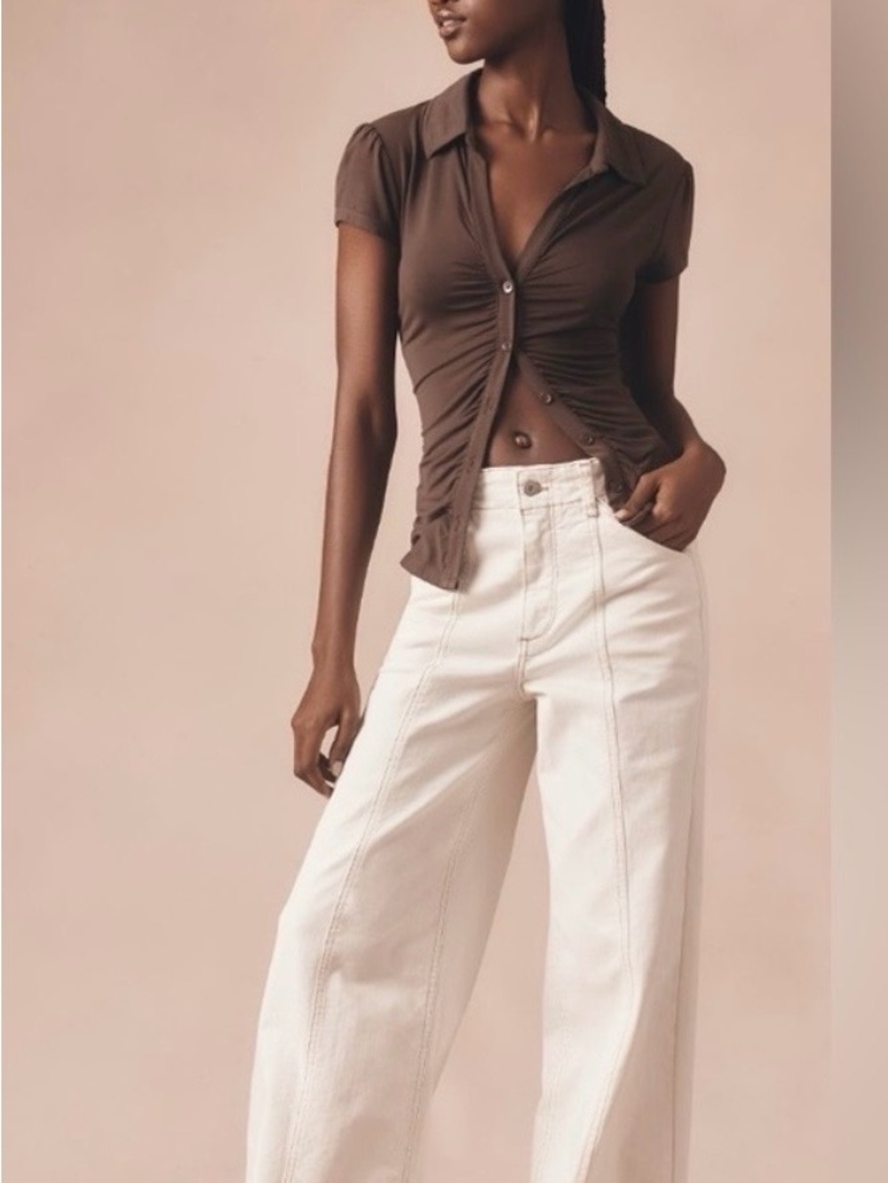 Anthropologie The Delaney Clean Seamed High-Rise Wide-
